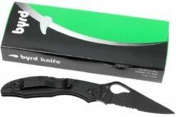 Spyderco Byrd Meadowlark 04BKPS2 Parcialmente Dentado, Negro -KNIVESANDTOOLS Ventas SPBY04BKPS2 09 spyderco byrd meadowlark 2 spby04bkps2 09