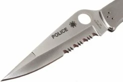 Spyderco C07 Police Parcialmente Dentado, Acero Inoxidable -KNIVESANDTOOLS Ventas SPC07PS 03 spyderco police spc07ps 03