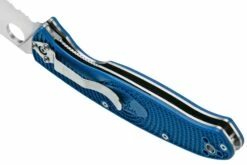 Spyderco Resilience Lightweight S35VN Blue C142PBL FRN Navaja Parcialmente Dentada -KNIVESANDTOOLS Ventas SPC142PSBL 05 spyderco