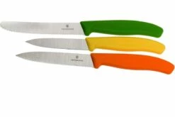 Victorinox SwissClassic Cuchillo De Verduras Negro, Set De 3, 6.7116.31G