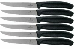 Victorinox SwissClassic 6.7233.6, Juego De Cuchillos Para Carne De 6 Piezas, Negro