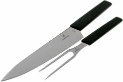 Victorinox Swiss Modern Cuchillo Para Trinchar Y Tenedor Para Carne, Negro -KNIVESANDTOOLS Ventas VT6 9093 21G 03 victorinox