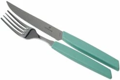 Victorinox Swiss Modern 6.9096.12W41.12, Set De Cubiertos De 12 Piezas Con Cuchillo Para Carne, Verde