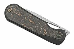 WE Knife Baloo WE21033-DS1 Damasteel, Black Titanium/Grey Carbonfiber, Navaja -KNIVESANDTOOLS Ventas WKWE21033 DS1 06 weknife