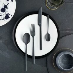 Amefa Manille All You Need 9035, Cubertería De 42 Piezas, Negra -KNIVESANDTOOLS Ventas manille bestekset 42 delig zwart ambiance 9035atay02e29